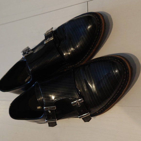 Patent Leather oxford black charcoal grey sz 36 - Picture 5 of 7